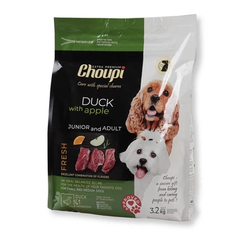 Сухой корм Choupi - для молодых и взрослых собак всех пород, утка с яблоками 3.2 кг (8595602568666)