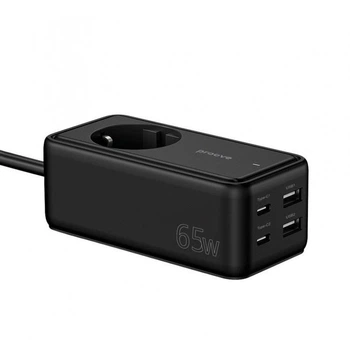 Мережевий зарядний пристрій Proove Power Strip Homester PD-03 65 W 1*AC 2*Type-C 2*USB Black