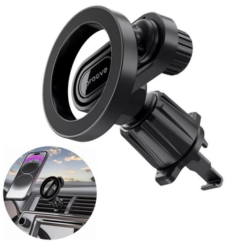 Магнитный автомобильный держатель смартфона Proove Stealth Magnetic Air Outlet Car Mount Magnetic Ring Black