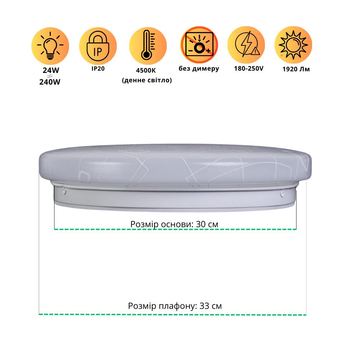 LED светильник 16W 260х55мм 4500К ULM R01-W2-230-16 светодиодный накладной