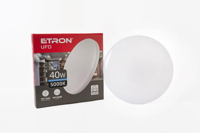 Светильник 40W IP40 потолочный накладной круглый 5000К IP40 ETRON 1-EIP-917 белый