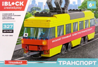 Конструктор блочный iBlock Трамвай 327 деталей PL-921-380