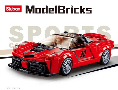 Конструктор блочный Sluban автомобиль Ferrari 262 детали 2 фигурки M38-B0955