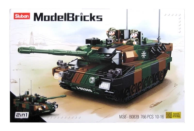 Конструктор блочний Sluban танк Leopard 2A5 766 деталей 2 фігурки M38-B0839