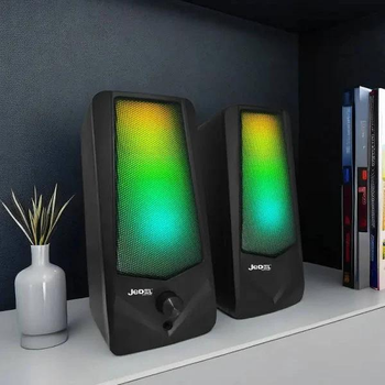 Компьютерные колонки с RGB- подсветкой для ПК и ноутбука комплект акустики для компьютера JEDEL S523 черные