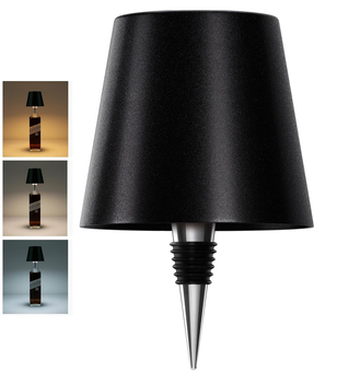 Светодиодная лампа-пробка для бутылки Bottle Lamp Black металлическая
