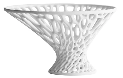 Ваза для фруктов Voronoi 25 см белая