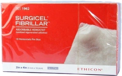 Гемостатический рассасывающийся материал Ethicon Surgicel Fibrillar 5.1 x 10.2 см (411962)