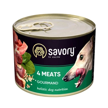 Влажный корм для взрослых собак мясное ассорти Savory 200 г