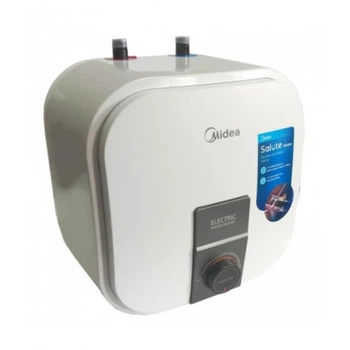 Водонагреватель Midea D10-20VI(U) (000003890), 10 литров, 2 кВт, накопительный, под мойкой, верхнее подключение воды, квадратный, вертикальный монтаж мокрый ТЭН, механическое управление, белый