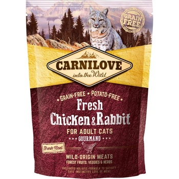 Сухий корм для дорослих кішок Carnilove Fresh Gourmand з куркою та кроликом 400 г