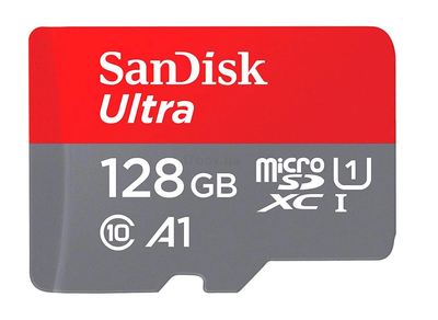 Карта памяти SanDisk 128GB microSDXC UHS-I Ultra A1 + SD (SDSQUA4-128G-GN6MN)