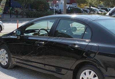 Honda Civic Sedan (2002-2006) Молдинги стекол нижние 6шт, (3401141)