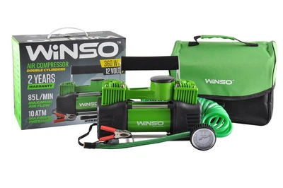 Компресор WINSO 10 Атм, 85 л/хв. 2-циліндри 360Вт.клем, кабель 3м., шланг 5,7м., спускний клапан