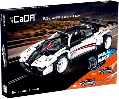 Klocki Cada ZWind Sports Car Biało-czarny 321 elementów (6948061927369)