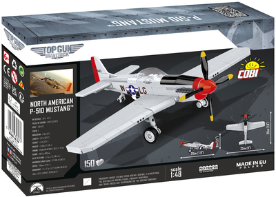 Конструктор Cobi Top Gun P51D Mustang Сірий 150 елементів (5902251058470)