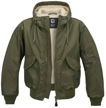 Куртка Brandit CWU jacket Hooded S Олива (3188.1.S)