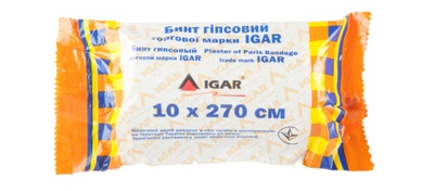 Бинт гипсовый IGAR 10 × 270 см, 1 штука