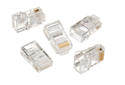 Коннектор-разъем RJ45 8p8c, пластиковый, 1 шт.