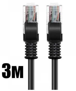 Интернет-кабель LAN CAT5 черный, длина 3 метра
