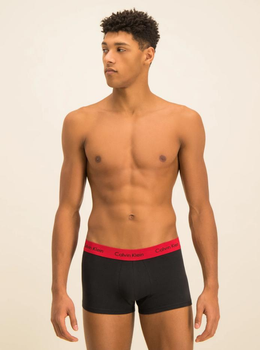 Набір чоловічих трусів боксерів Calvin Klein men boxer 3 шт в наборі, розмір М чорні, з кольоровим поясом зеленим, синім, червоним.