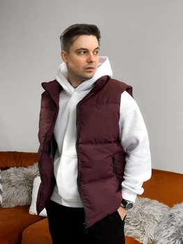 Теплий жилет чоловічий Sane XL бордовий