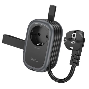 Сетевое зарядное устройство удлинитель Hoco NS7 2 USB, Type-C PD 20W 1 розетка 1.1m black