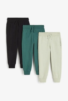 Спортивные штаны черные и зеленые 3шт H&M 134см (400099277)