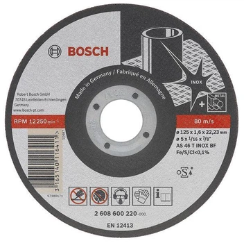 Круг отрезной Bosch PRO Stainless Steel and Metal 125×1.6×22.23 мм (2608600220)