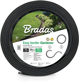 Бордюр газонный Bradas Easy 50 мм х 10 м с комплектом колков Черный (OBEB5010SET)