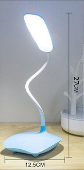 Led лампа настольная с аккумулятором гибкая ножка высота 27см, 14 светодиодов 3 режима свечения, синий