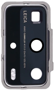 Стекло камеры Huawei P40 Pro с рамкой серебристого цвета High Copy