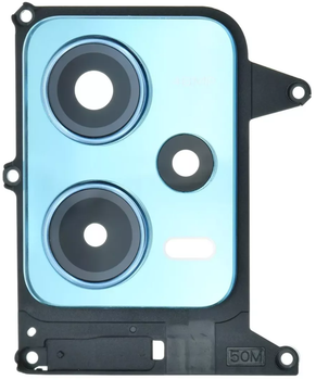 Стекло камеры Xiaomi Redmi Note 12 5G с рамкой синего цвета High Copy
