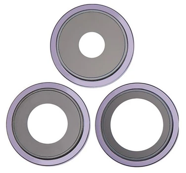 Стекло камеры iPhone 14 Pro/14 Pro Max фиолетовое Deep Purple + кольцо комплект 3 High Copy