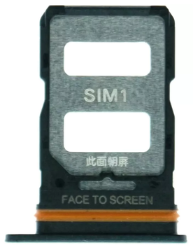 Держатель Sim-карты Xiaomi Poco X4 GT черный на две Sim карты High Copy