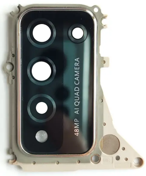 Стекло камеры Huawei P Smart 2021 с рамкой золотистого цвета Blush Gold Midnight Black High Copy