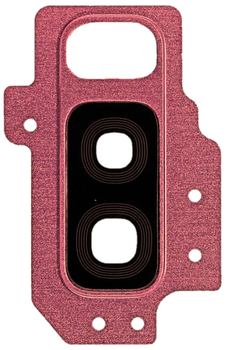 Стекло камеры Samsung G965 Galaxy S9+ с рамкой красного цвета Burgundy Red High Copy