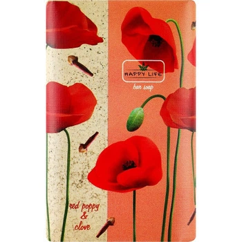 Твердое мыло Happy Life Красный мак и гвоздика 180 г (4823107604096)