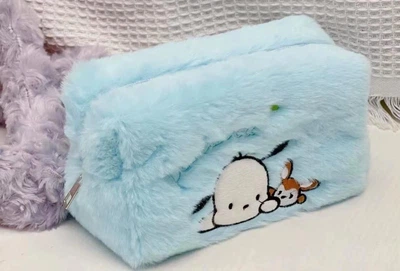 Пенал шкільний у вигляді Sanrio синій Почачо пухнастий плюш для ручок, олівців, приладдя
