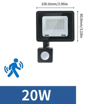 Світлодіодний прожектор LED 20W з датчиком руху й освітленості