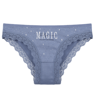 Ажурные трусы слипы с принтом MAGIC - Donella - 1971PB29 - L - Джинсовый