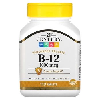 Цианокобаламин 21st Century Vitamin B12 1000 mcg Prolonged Release, 110 таблеток