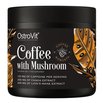 Кава з екстрактами грибів OstroVit Coffee with Mushrooms, 150 грам з додаванням L-теаніну та ніацину