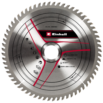 Пильный диск Einhell HW/TCT 210 х 30 мм T64 (587862)