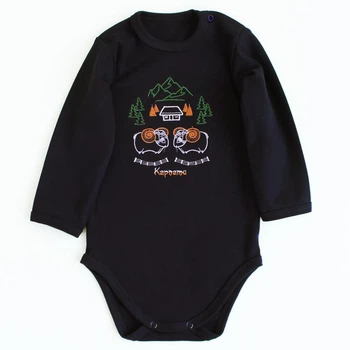 Боді вишиванка Ladan Карпати 74 Чорний (BD24-KARPATY-BLACK-DR)