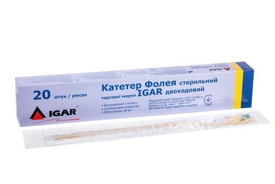 Катетер IGAR Фолея стерильний двоходовий 24 Fr