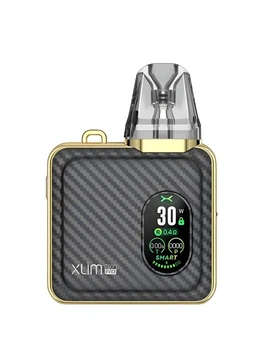 Pod система многоразовая электронная сигарета OXVA Xlim SQ Pro Pod 2ml gold carbon 1200 mAh под подик электронка перезаправляемая многоразовая оксва икслим про мини вейп голд карбон электронные сигареты стартовый набор для вейпинга с картриджем 2 мл