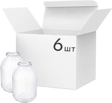Упаковка банок для консервування PGP Glassworks СКО 3 л х 6 шт (ТВ000029101)
