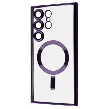 Чехол ударостойкий с защитой камер WAVE Metal Color Case with Magnetic Ring Samsung Galaxy S25 Ultra deep purple