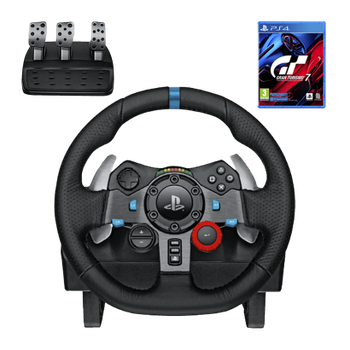 Набір Кермо Дротовий Logitech PlayStation 4 G29 Black + Гра Sony Gran Turismo 7 Російська Озвучка